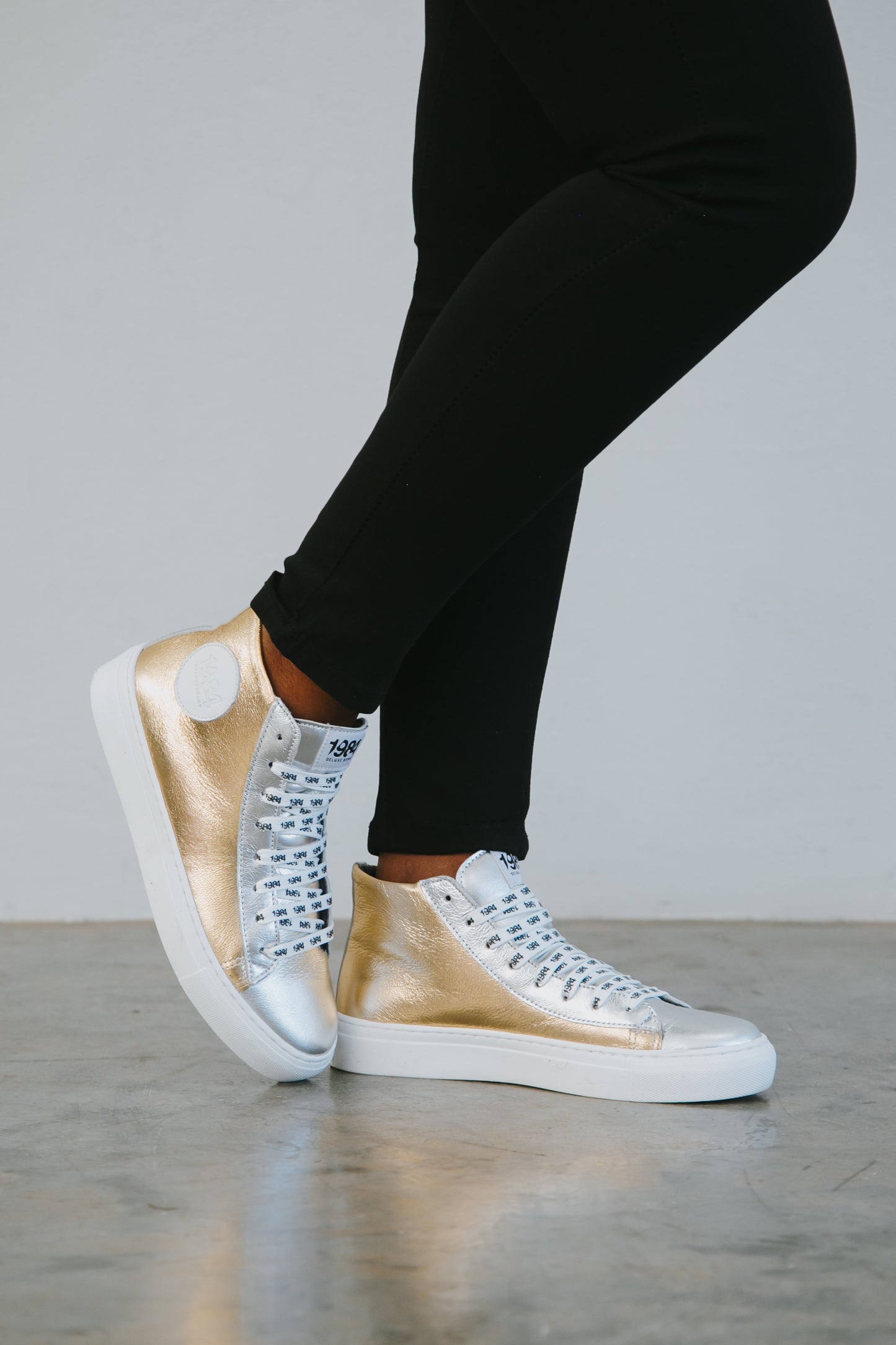 The Metallic Gold & Silver High Top Sneaker