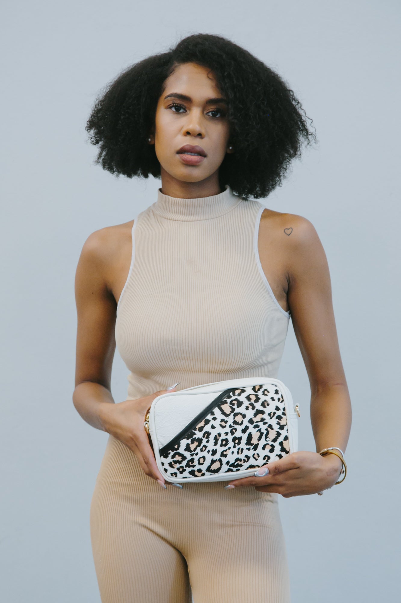 The Snow Leopard Print Bowler Bag