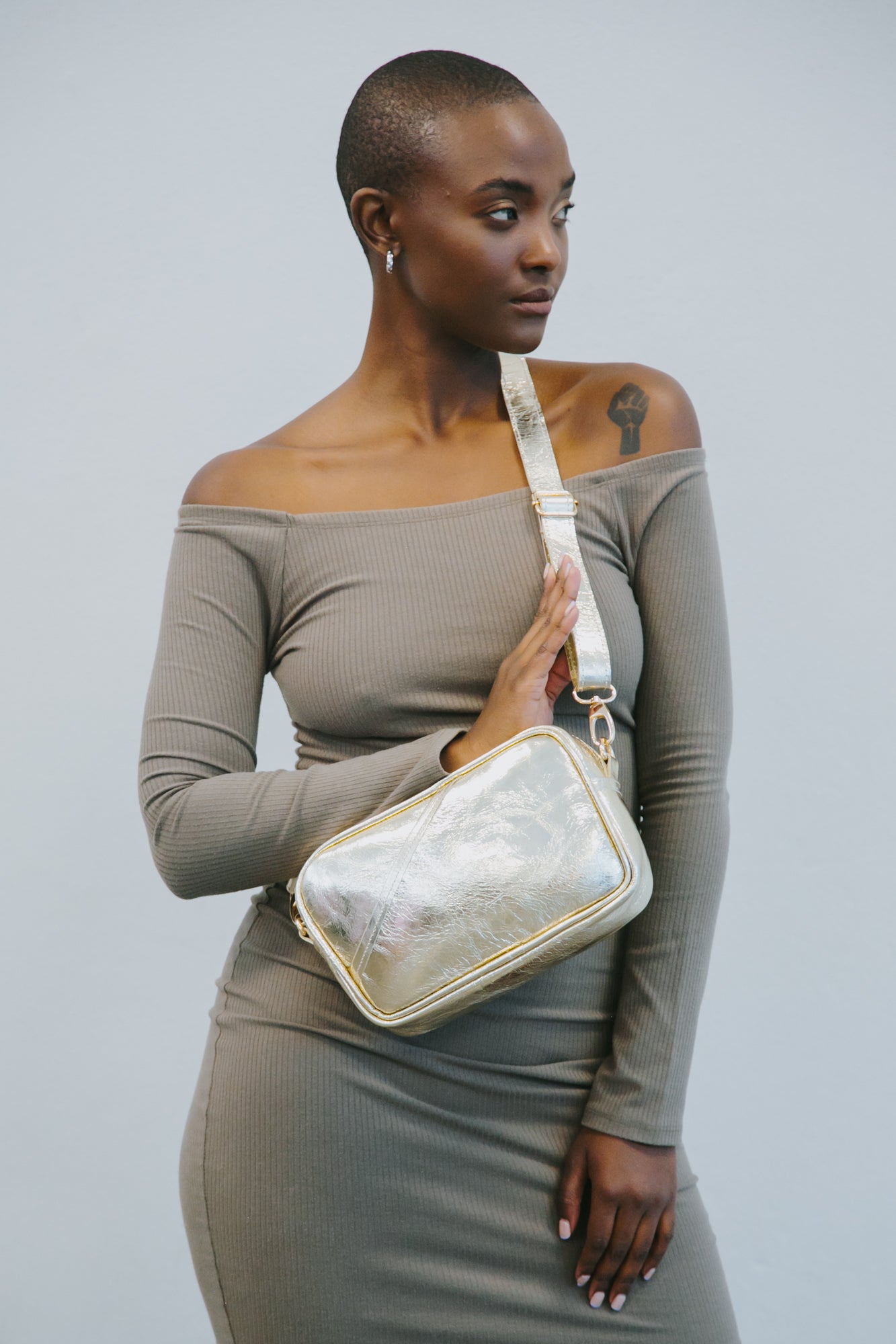 The Metallic Gold Bowler Bag