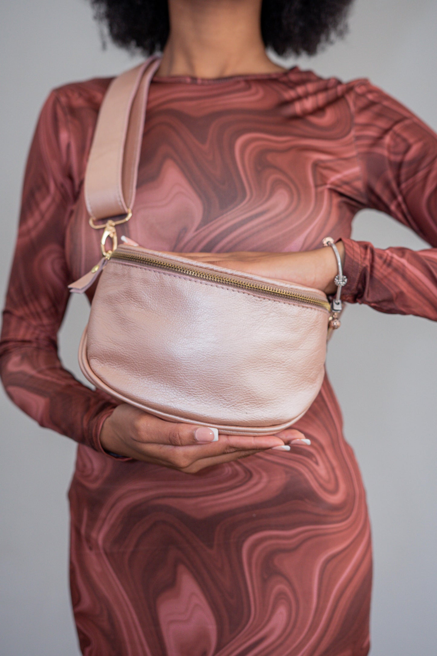 Rose Gold Cross Body Bag