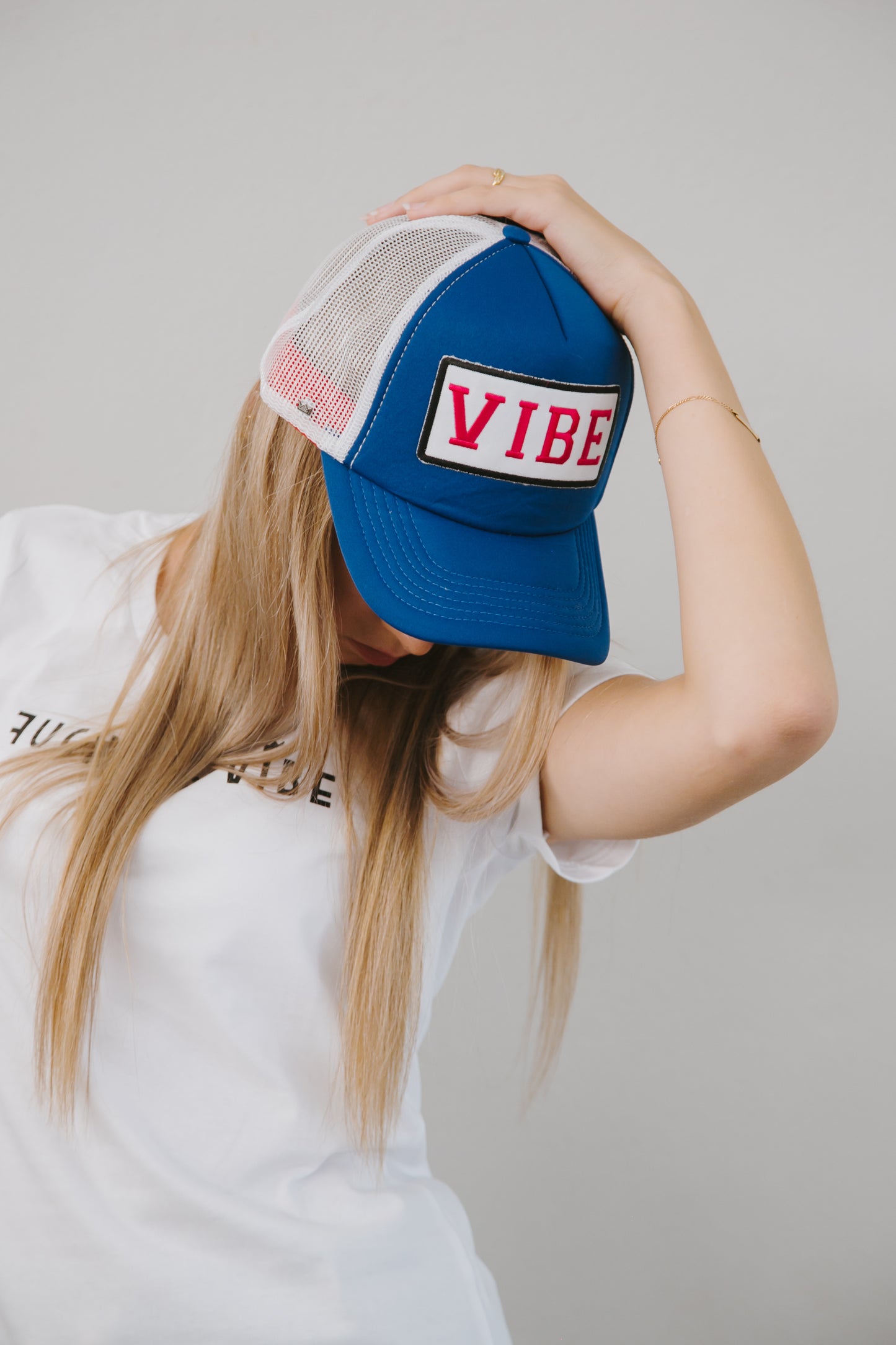 Blue & White Trucker Cap