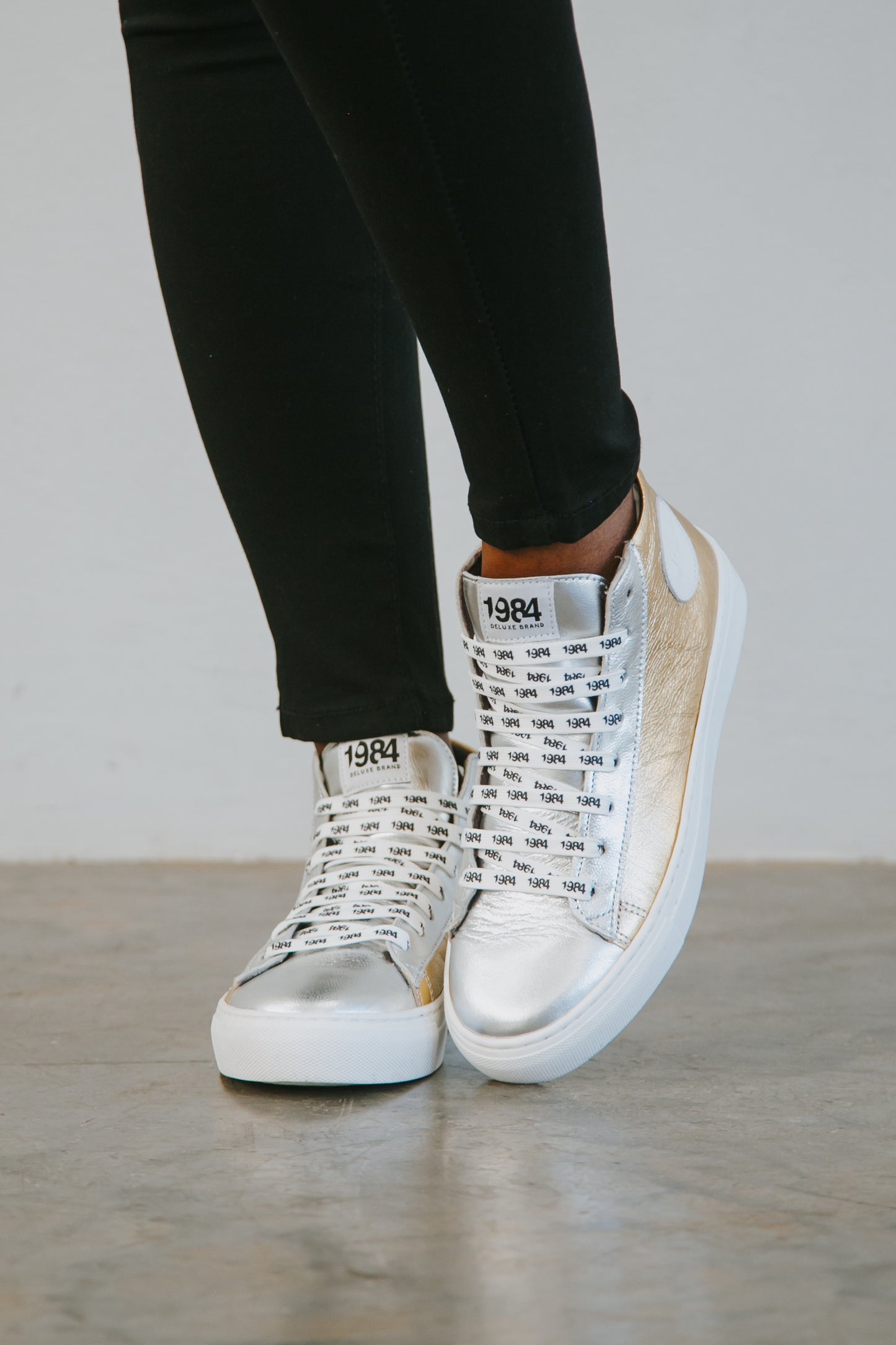 The Metallic Gold & Silver High Top Sneaker