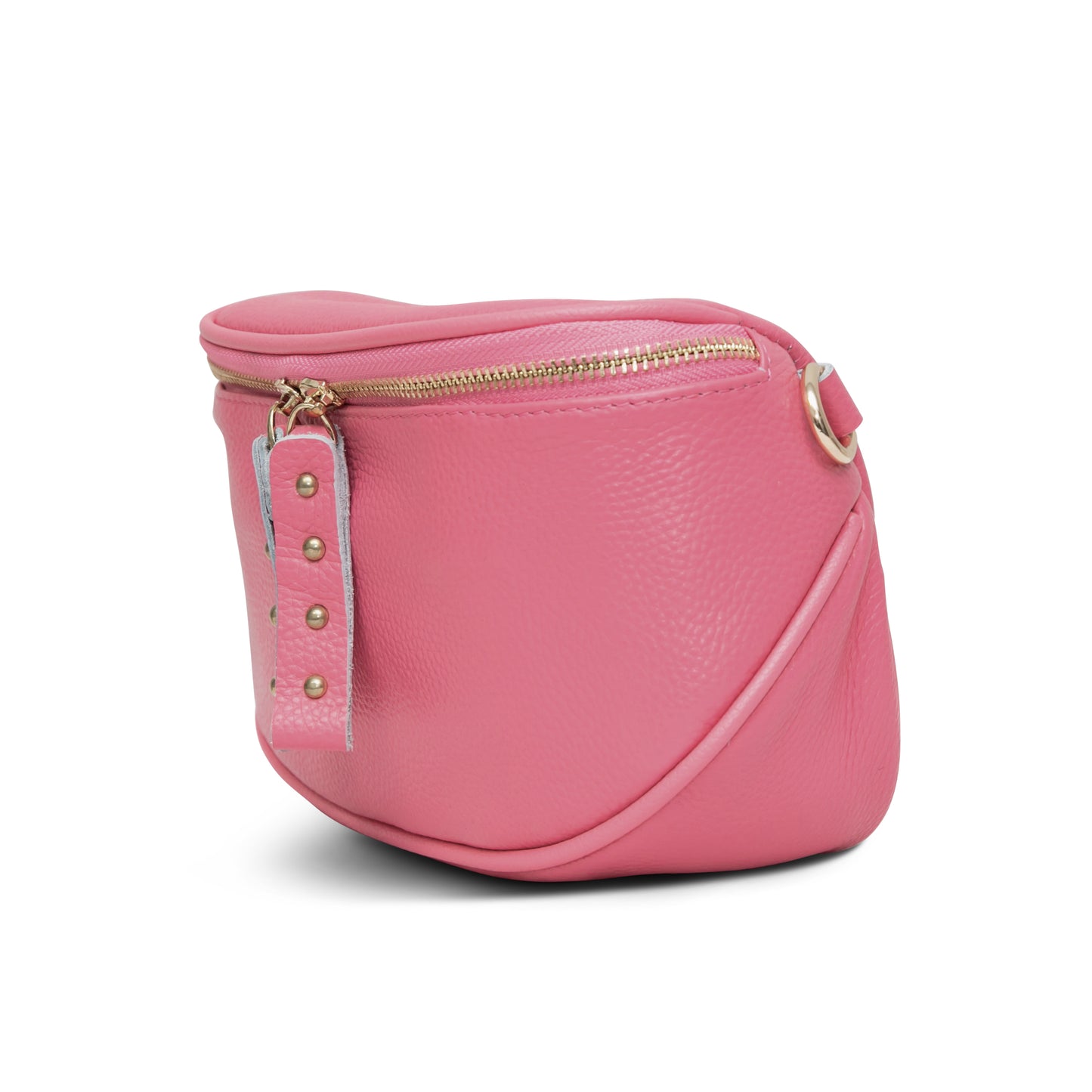 The Pink Leather Bag with Gold Hardware