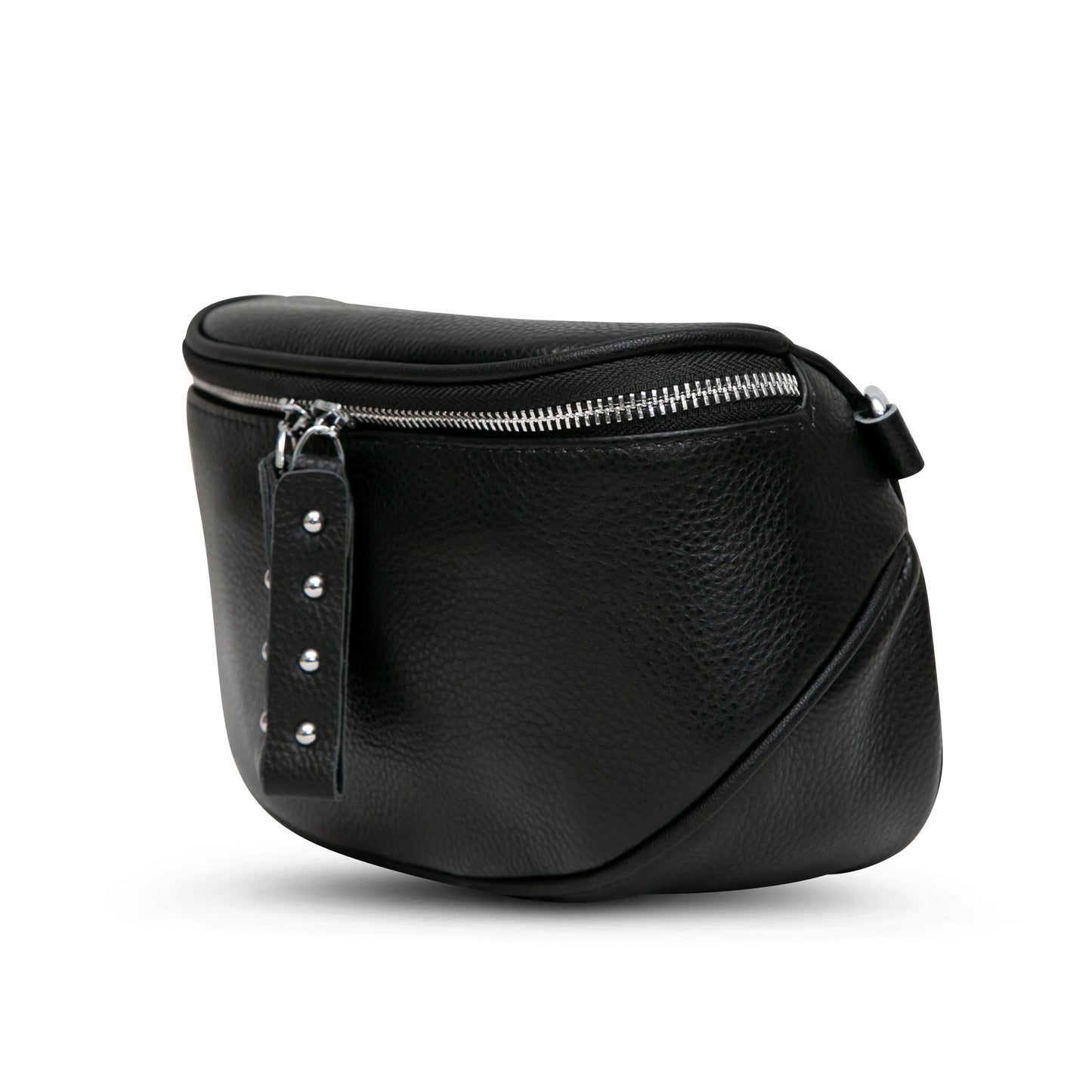 The Black Leather Bag with Silver Hardware