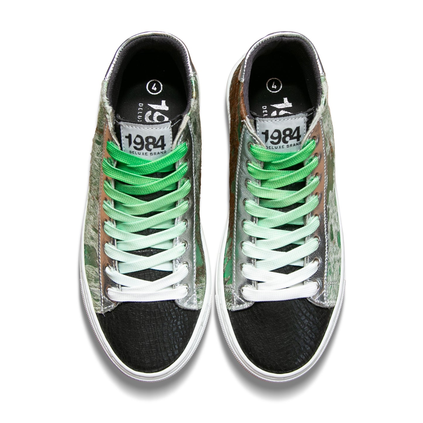 The Limited Edition Green Metallic Mid Top Sneaker