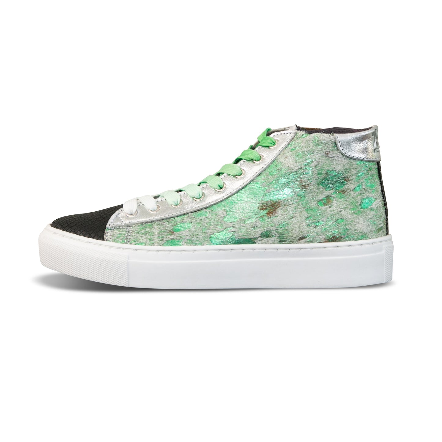 The Limited Edition Green Metallic Mid Top Sneaker