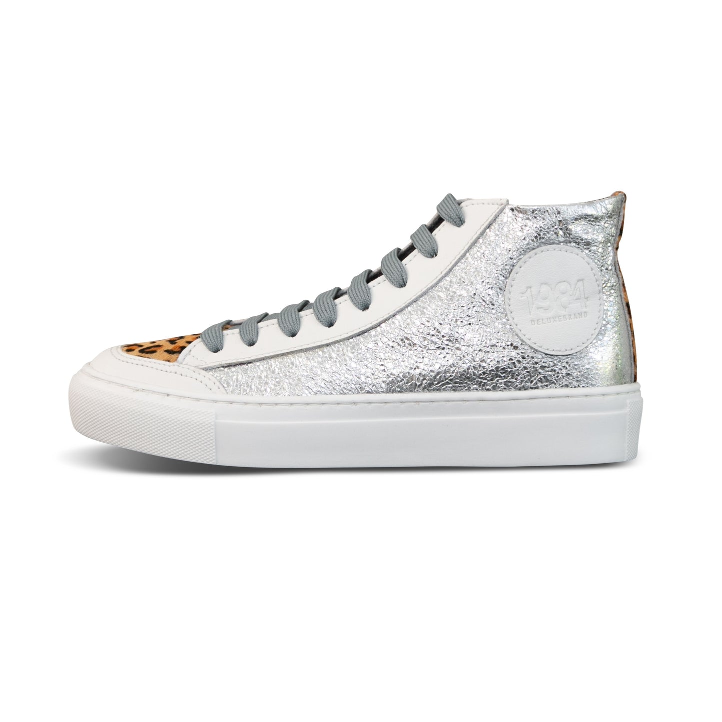 The Metallic Silver & Cheetah Print High Top