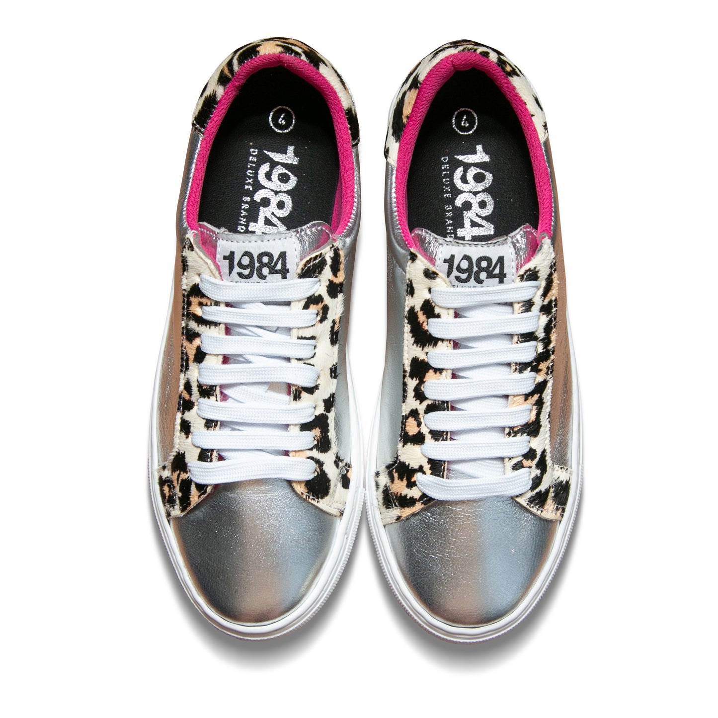 The Metallic Silver & Snow Leopard Low Top Sneaker