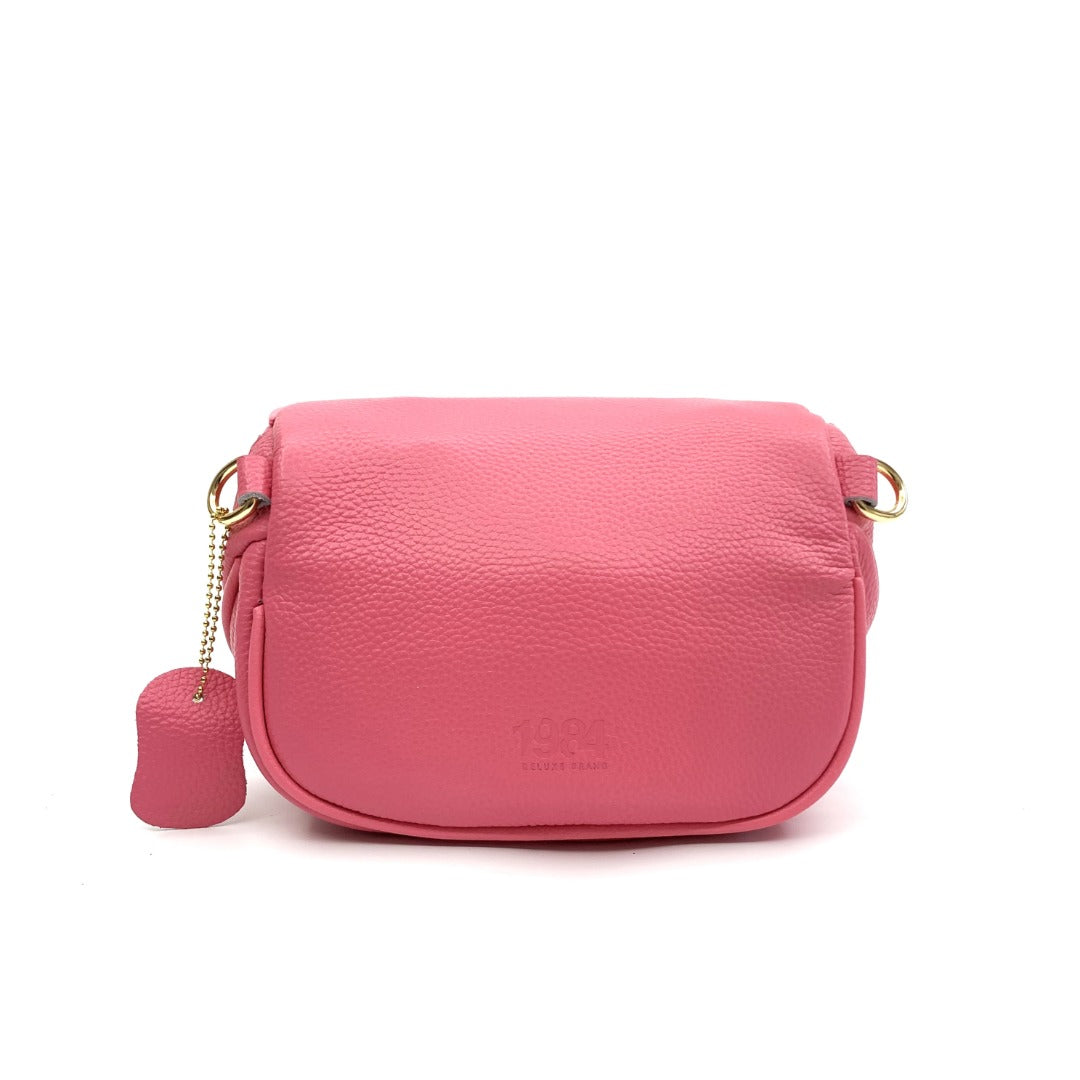 The Pink Leather Bag with Gold Hardware